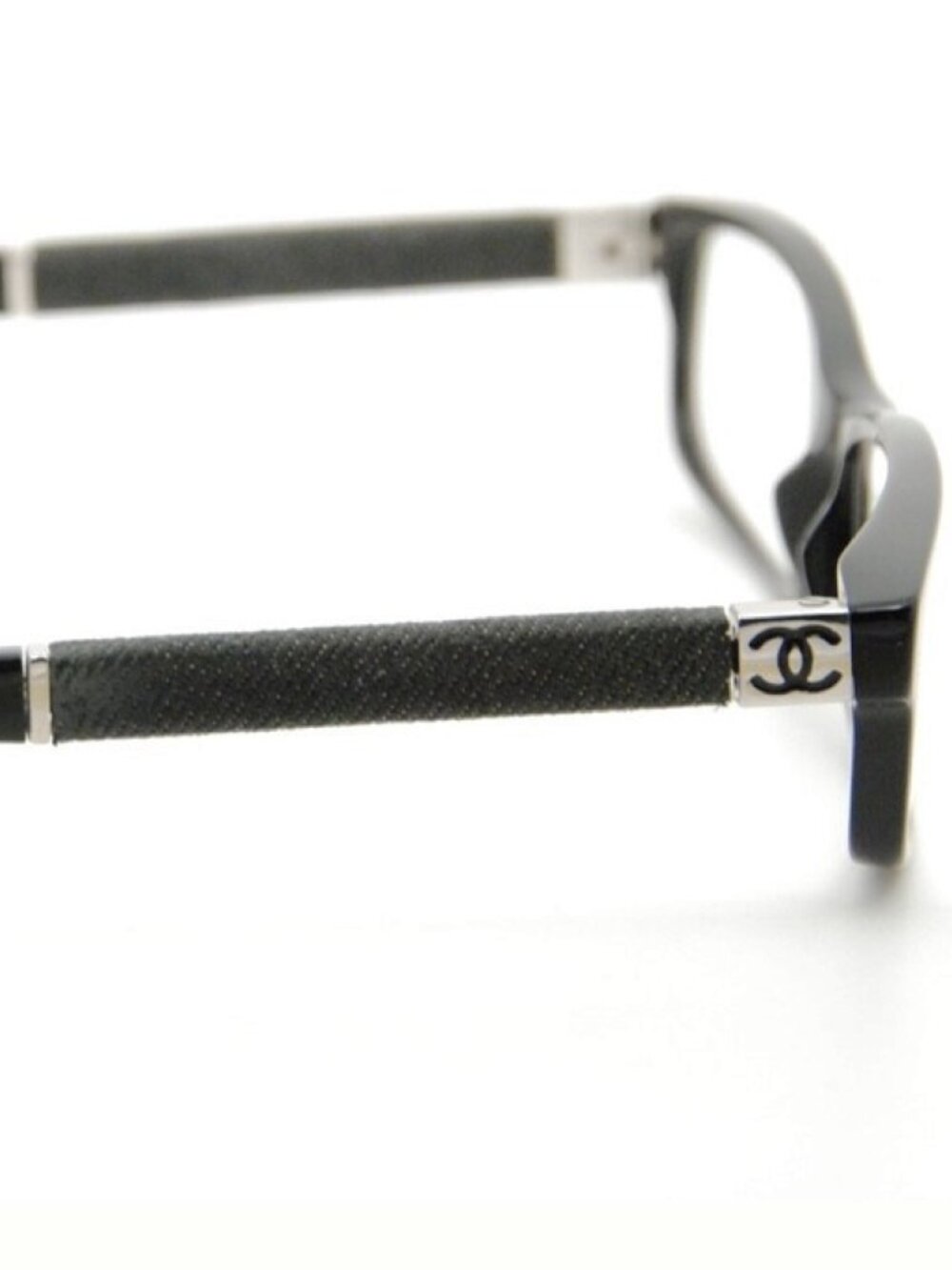 CHANEL 3193 Eyeglasses Black Denim CC Logo 53mm Rectangular Optical Frames Italy - Picture 2 of 12